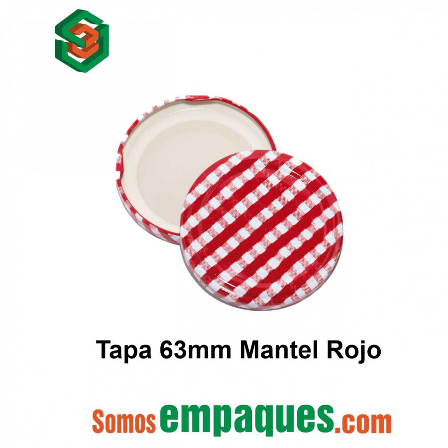 Tapa Metalica 63mm Mantel Rojo