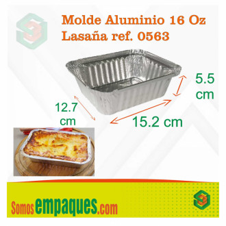 Molde Aluminio 16 Oz  Sin Tapa